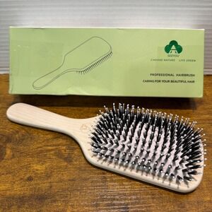 SEEYOU Professional Wooden Paddle Hairbrush Natural Wood Detangling Brush New